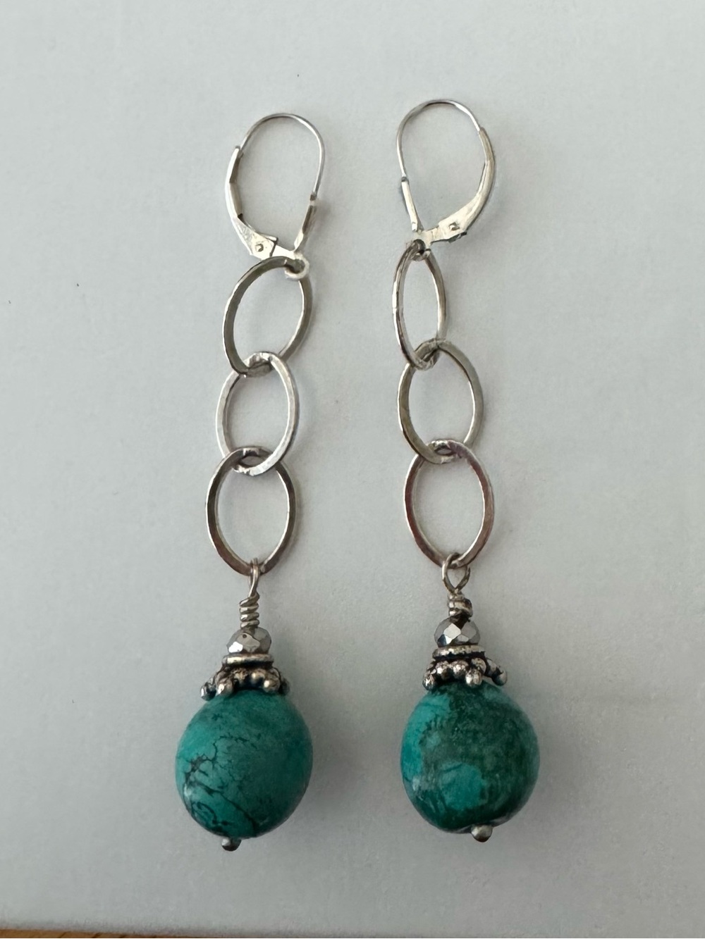 🔥Sterling silver handmade turquoise stone earrings - Picture 1 of 1